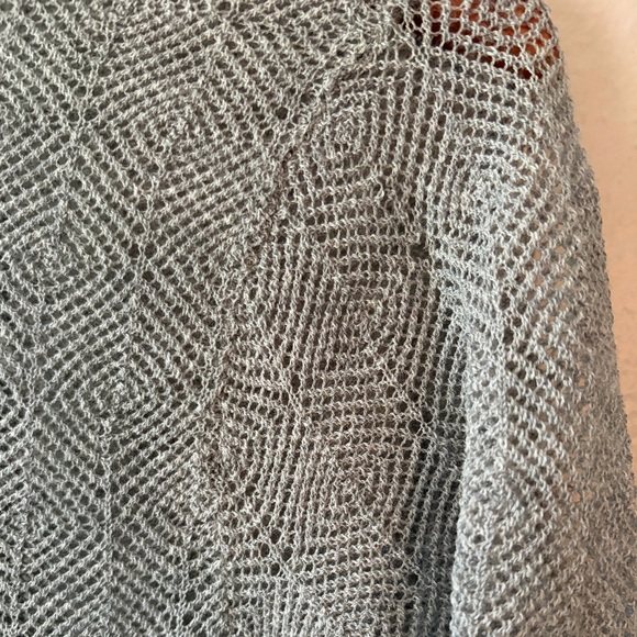 Eileen Fisher 100% Italian Wool Lightweight Knit Cardigan Gray Women Extra Small - Picture 5 of 7